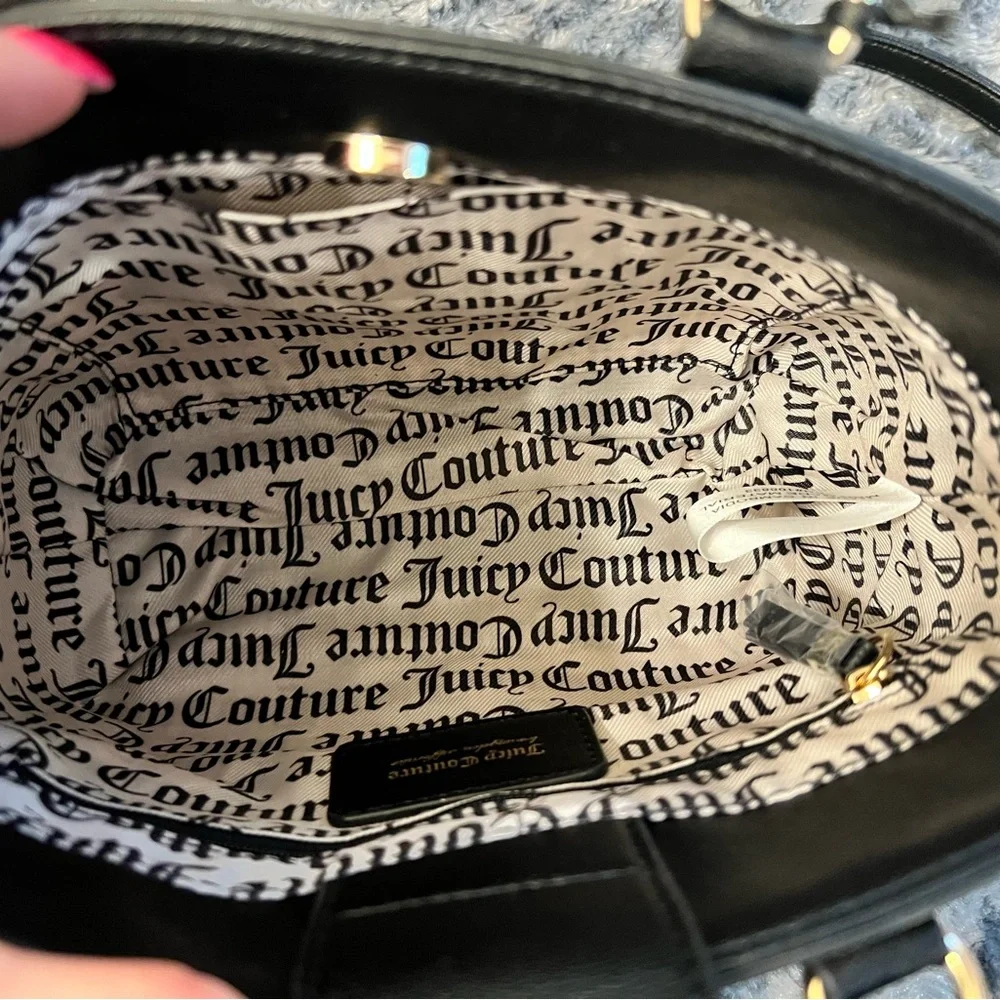 NWT Juicy Couture Black Mini Satchel Crossbody with Embossed Design 🖤